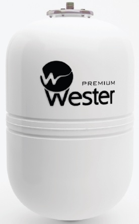Мембранный расширительный бак (гидроаккумулятор) Wester Premium WDV , объемом 24л, цвет Белый, PN12,